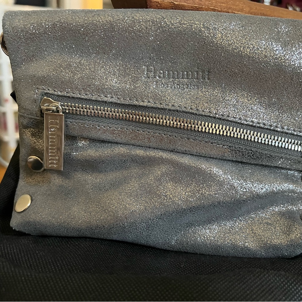 Shimmery Hammitt VIP Small used once crossbody clutch